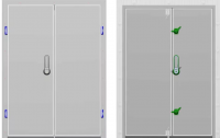 Дверной блок для холодильной камеры Профхолод распашная двустворчатая дверь 2400x2200 (80мм) 